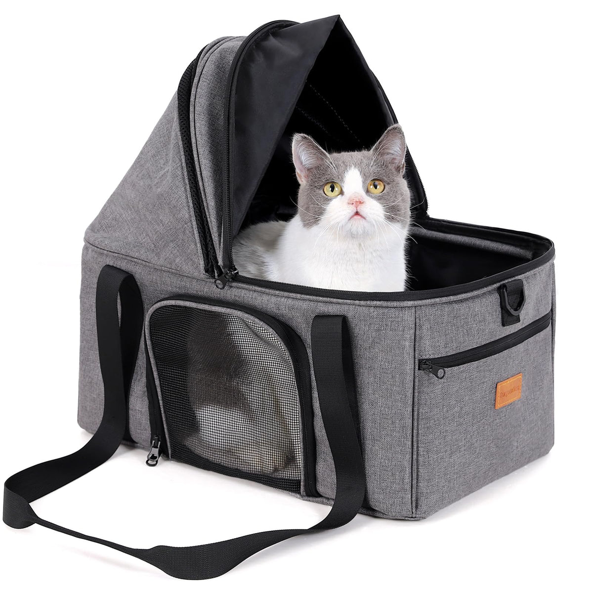 BurgeonNest transporte de gato con toldo extensible para entrada suave