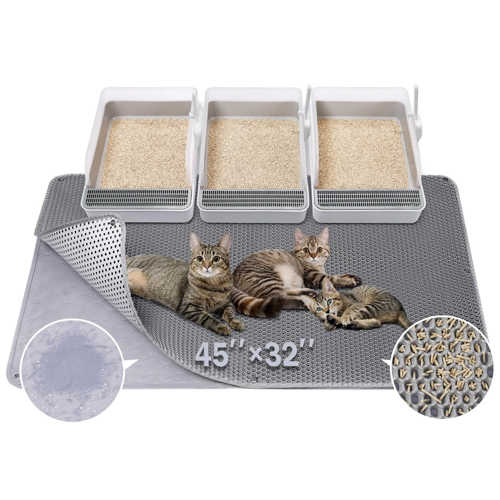 BurgeonNest alfombrilla arenero gato extra grande 45x32, protección fácil de limpiar