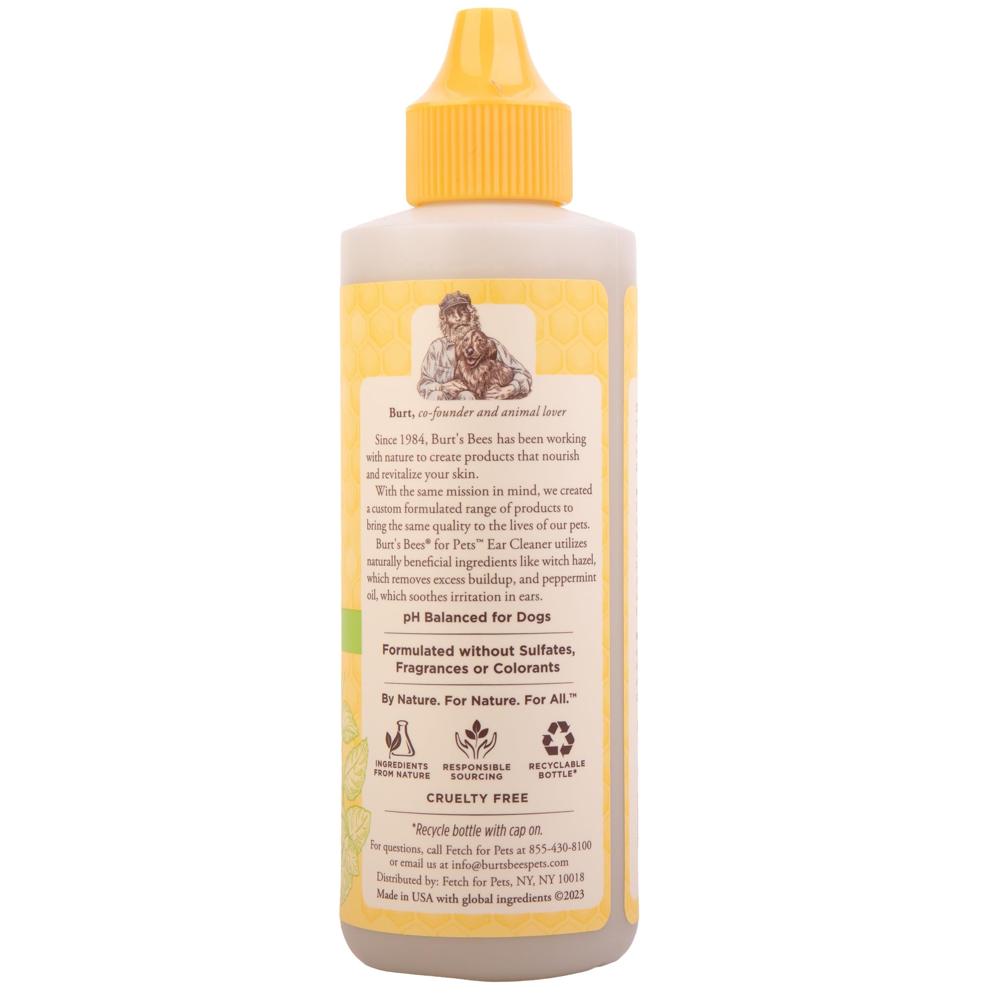 Uso semanal de Burts Bees for Pets para oídos, ayuda a mantener limpieza y olor neutro