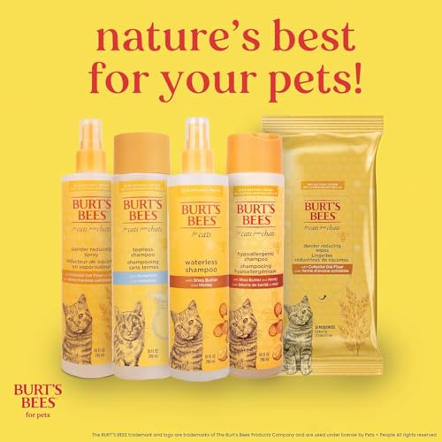 BURT'S BEES FOR PETS Waterless Cat Shampoo Spray, deja el pelaje limpio rápido y manejable.