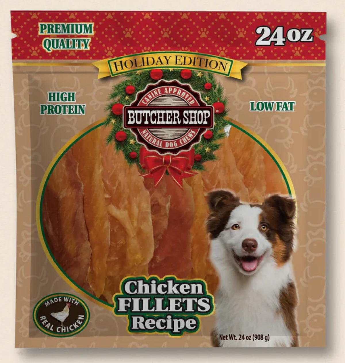 Butcher Shop filetes de pollo para perros en envase de 24 oz, listo para premiar durante el entrenamiento