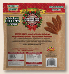 Butcher Shop filetes de pollo para perros con trozos crujientes, ideal como snack durante el juego