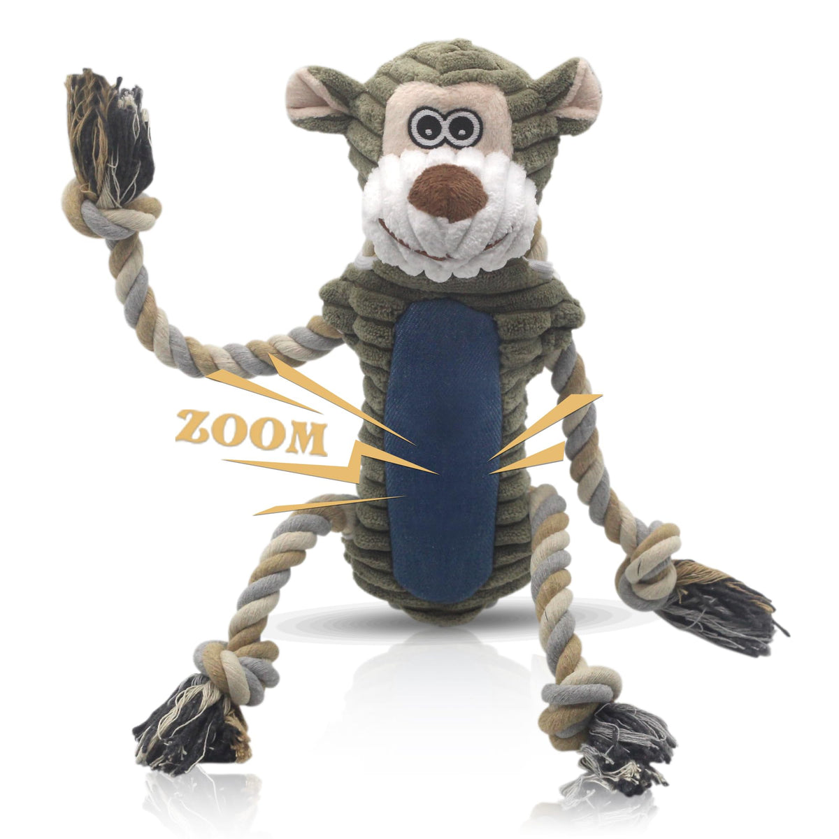 BUYPOW Monito: juguete peluche sonoro para perros que capta su atención al instante