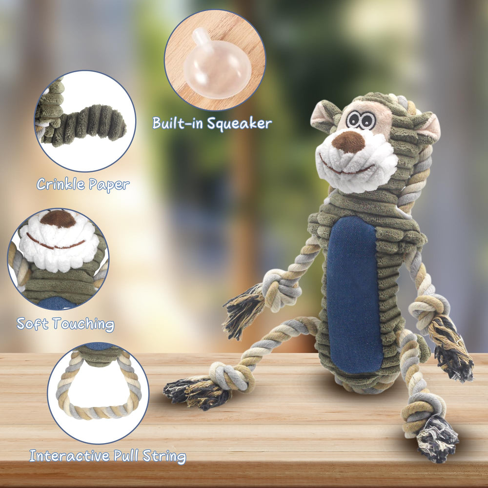 BUYPOW Monito: juguete peluche sonoro ideal para juegos de tirar y traer