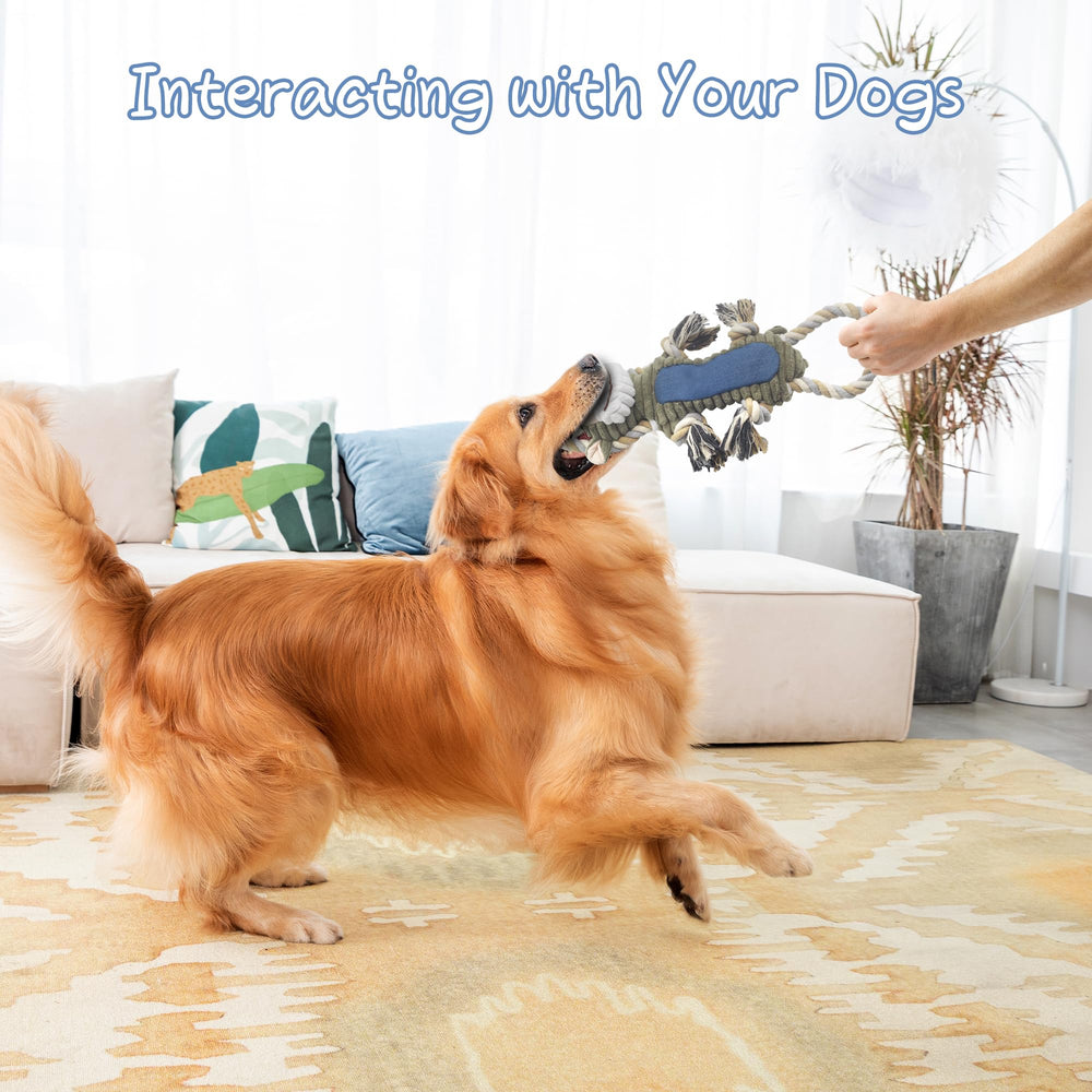 BUYPOW Monito: juguete peluche para perros con tiras de cuerda y juego de tirar