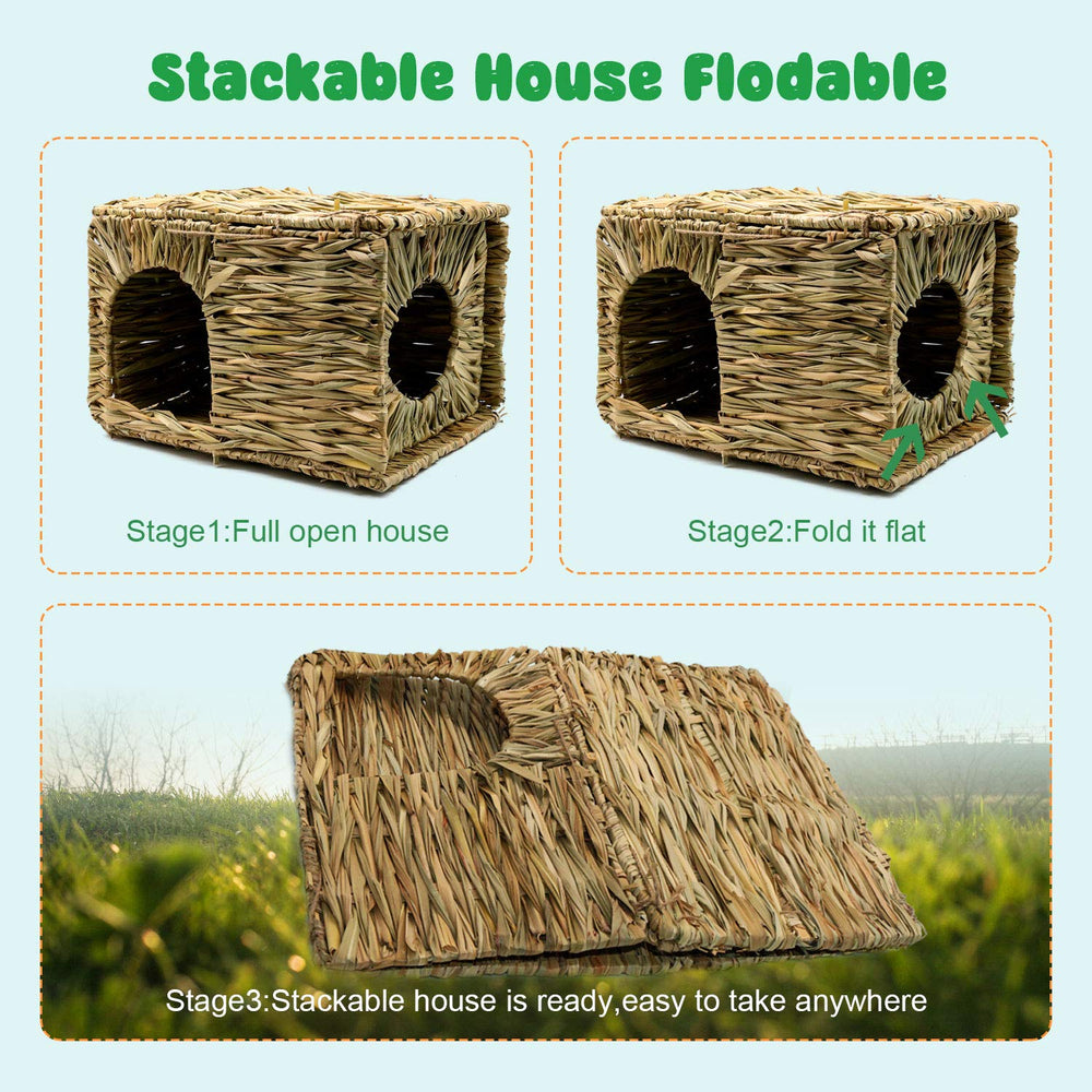 BWOGUE estructura de hierba aire-permeable para todo el año, cómodo para mascotas.