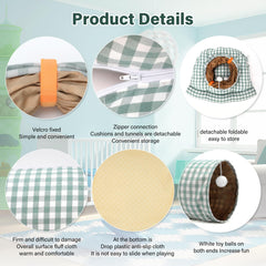 BWOGUE Bunny Tunnel Bed cama desmontable y lavable para limpieza rápida