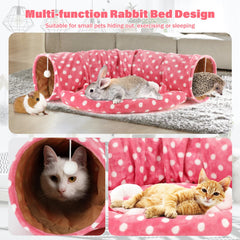 BWOGUE Bunny Tunnel Bed, construcción segura para mascotas pequeñas.