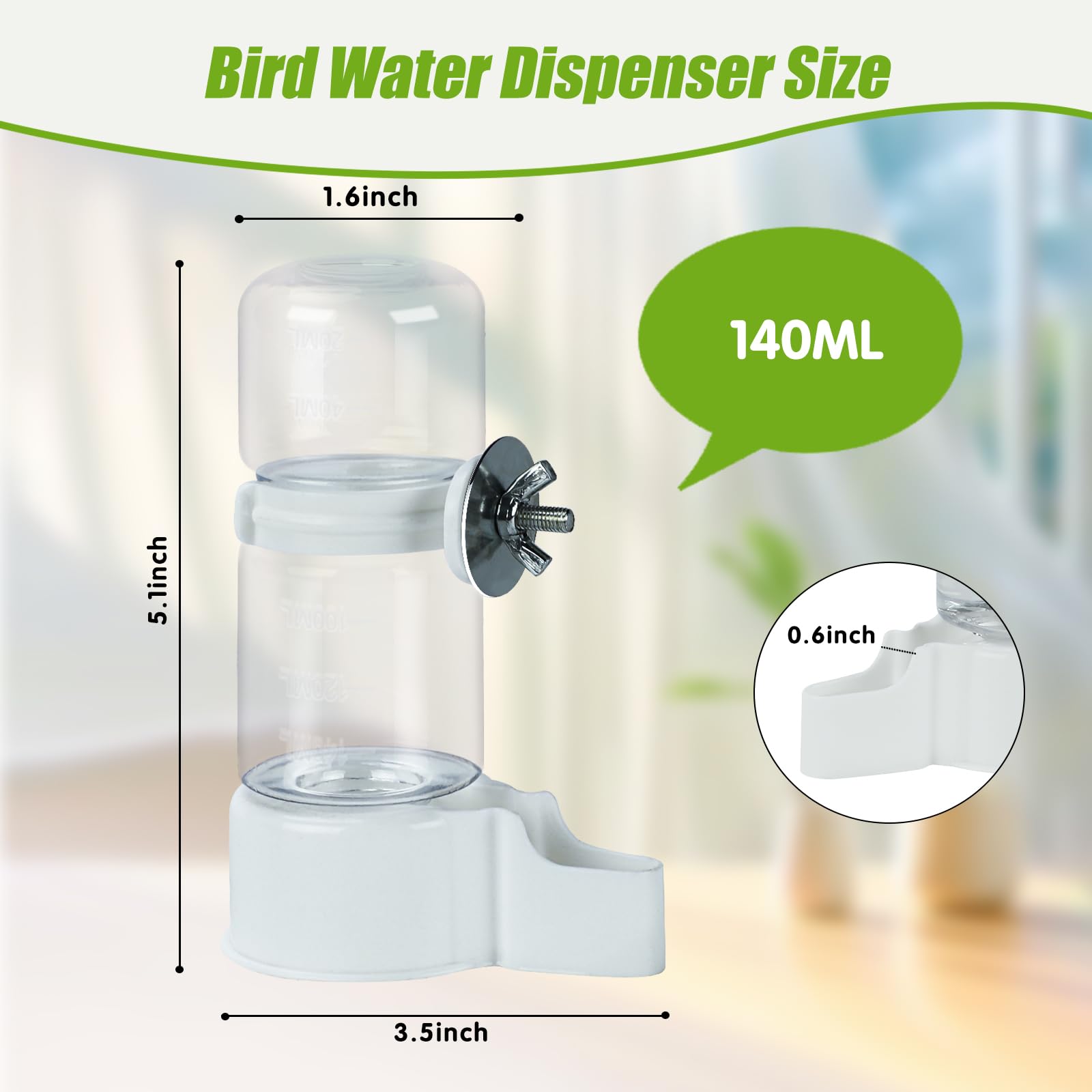 BWOGUE dispensador de agua automático para jaula, instalación rápida y segura.