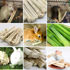 BWOGUE Juguete de bambú para chinchillas con sabor agradable, fomenta masticación.