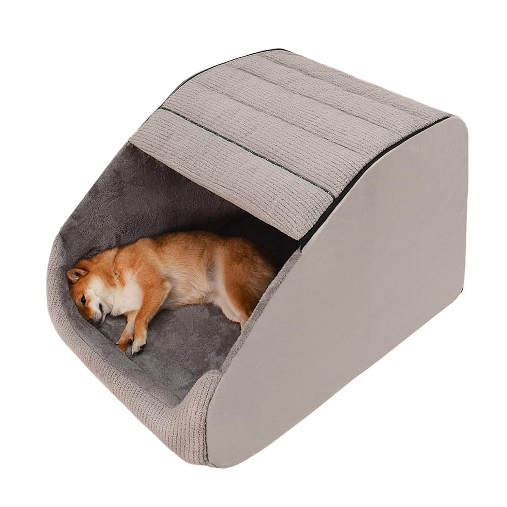 BXEBUI cama-casa XL para perros, vista frontal, descanso cómodo.