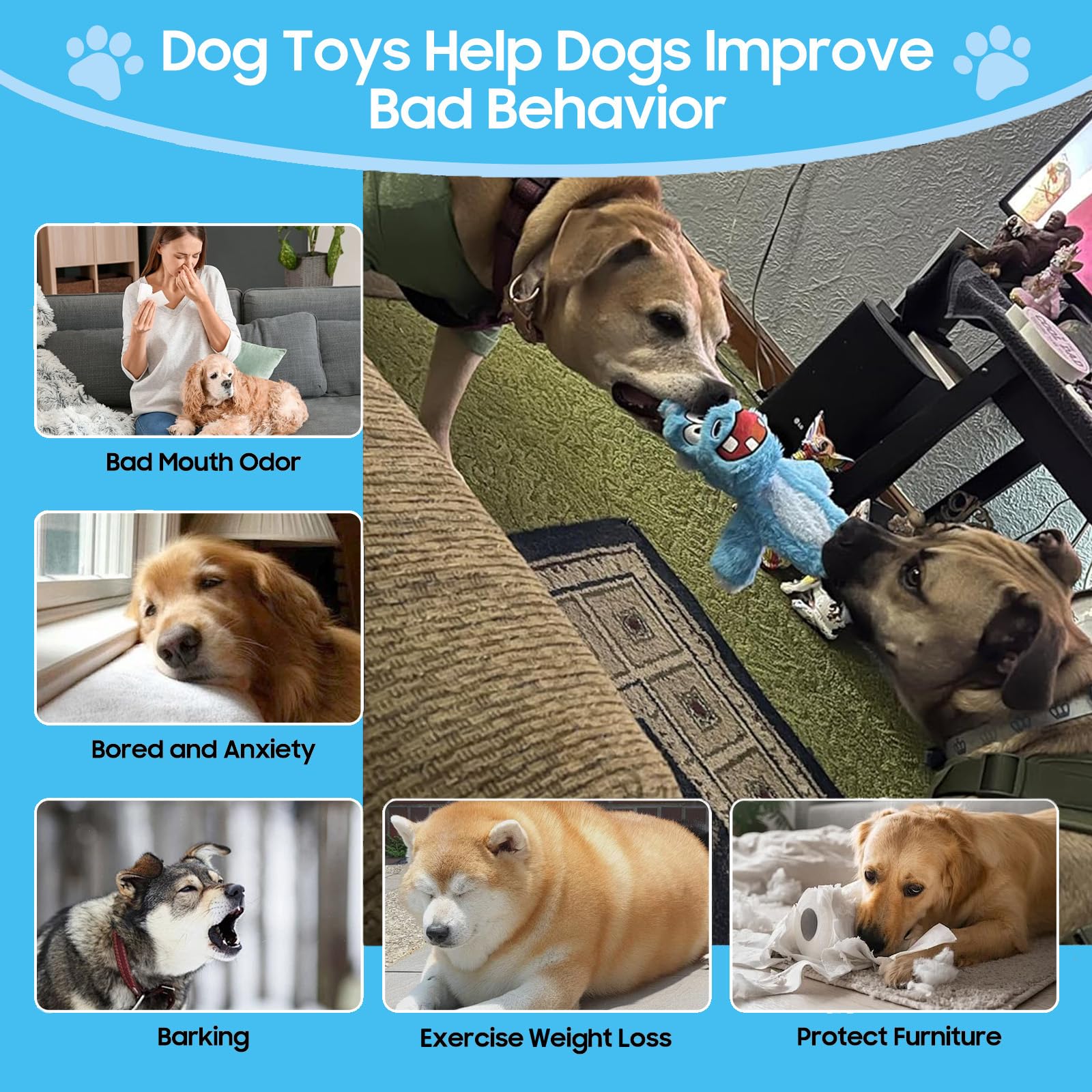 Juguete Bzonsmart para perro elefante crujiente, fomenta juego y ejercicio