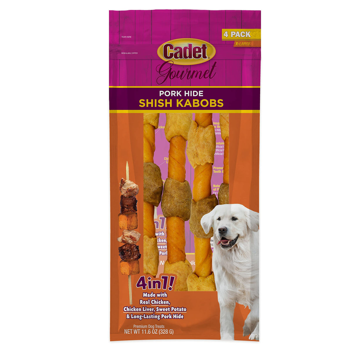 Cadet brochette poulet-patate-douce: récompense durable pour chien lors des jeux