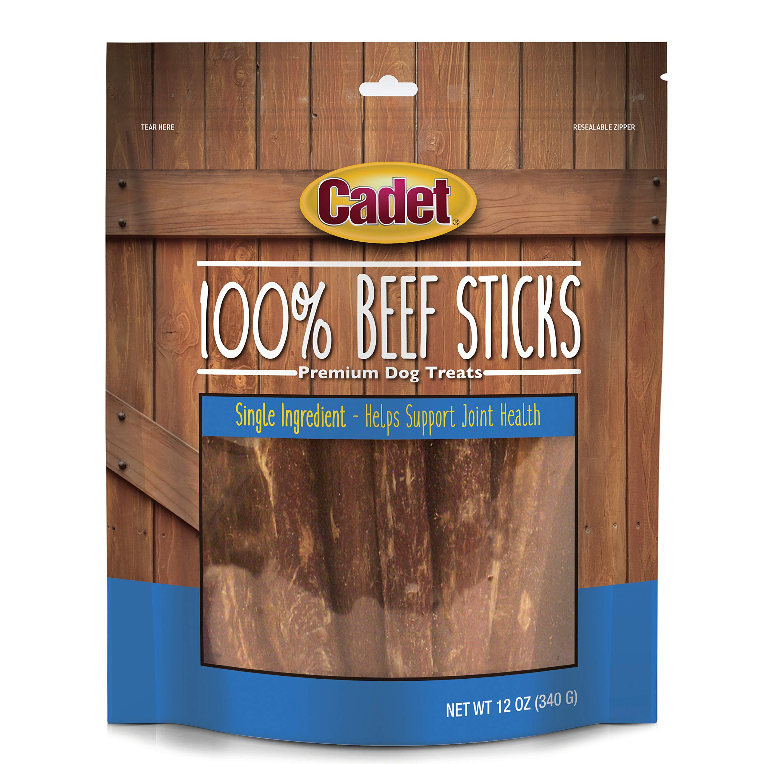 Cadet palitos de res 100% en empaque, snack natural para perros.