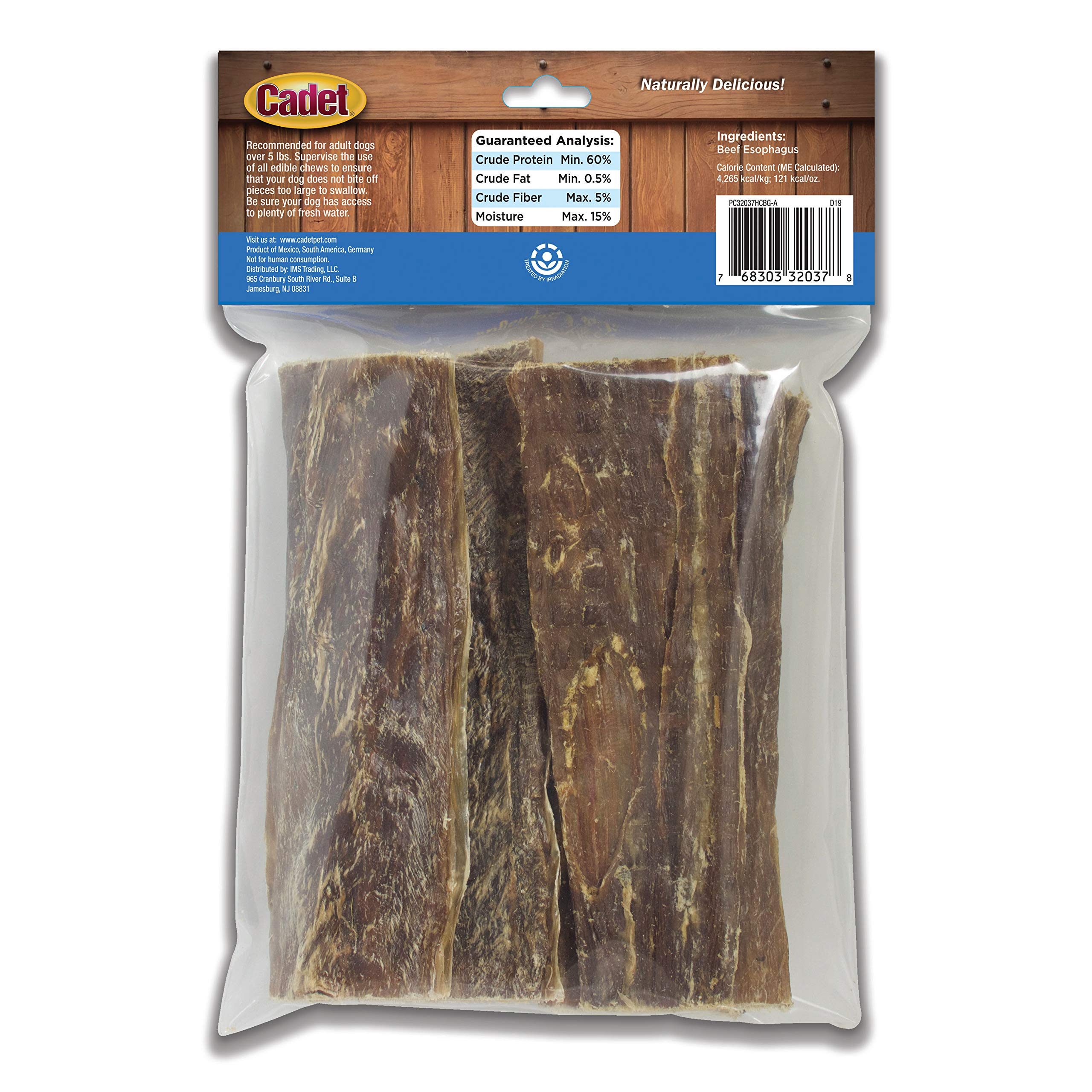 Cadet esofago de res: delicadeza natural para perros curiosos.