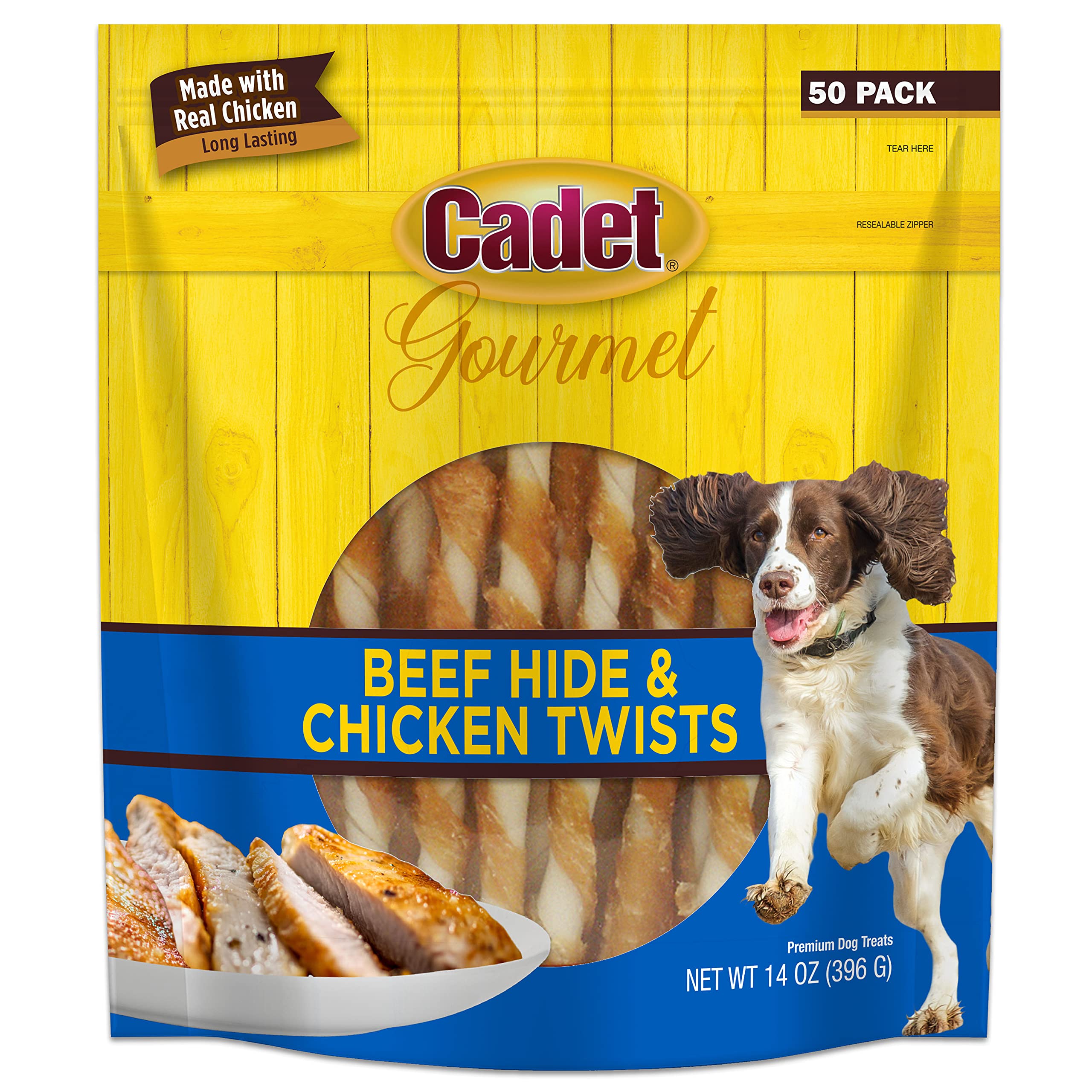 Cadet Gourmet twists empaque: snack duradero para perros