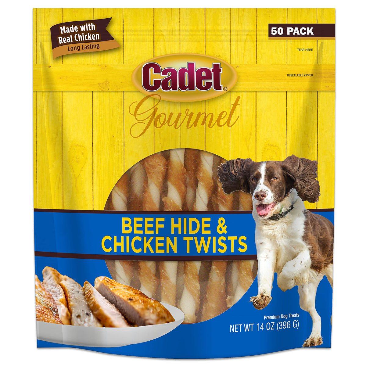 Cadet Gourmet twists empaque: snack duradero para perros