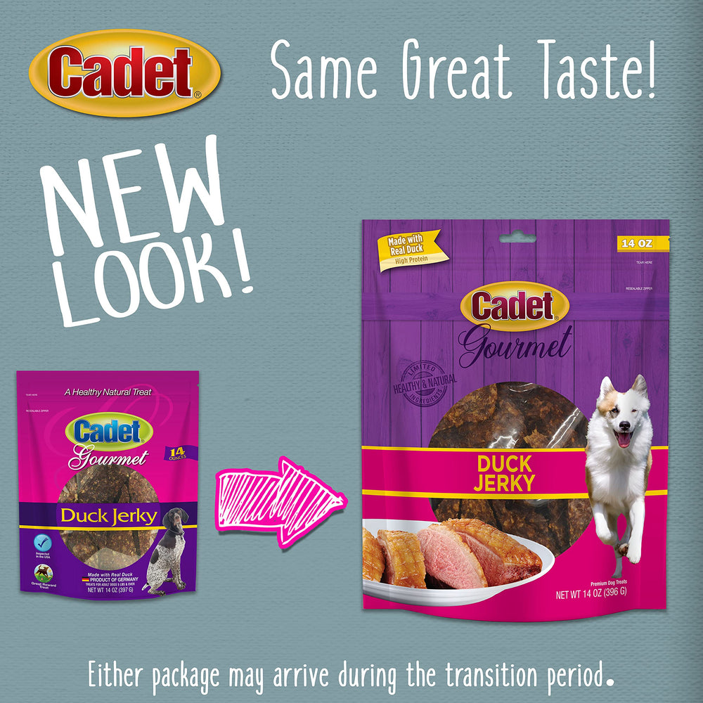 Cadet Gourmet Jerky pato, 14 onzas, tamaño ideal para perros