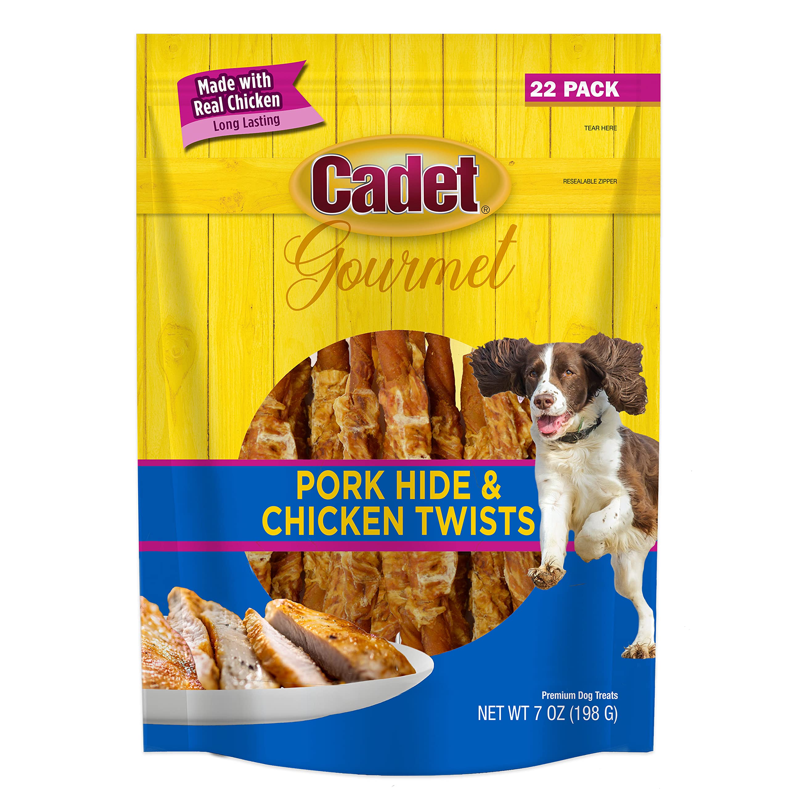 Cadet Gourmet Palitos cerdo 5 pulgadas: duraderos y sabrosos para masticar.