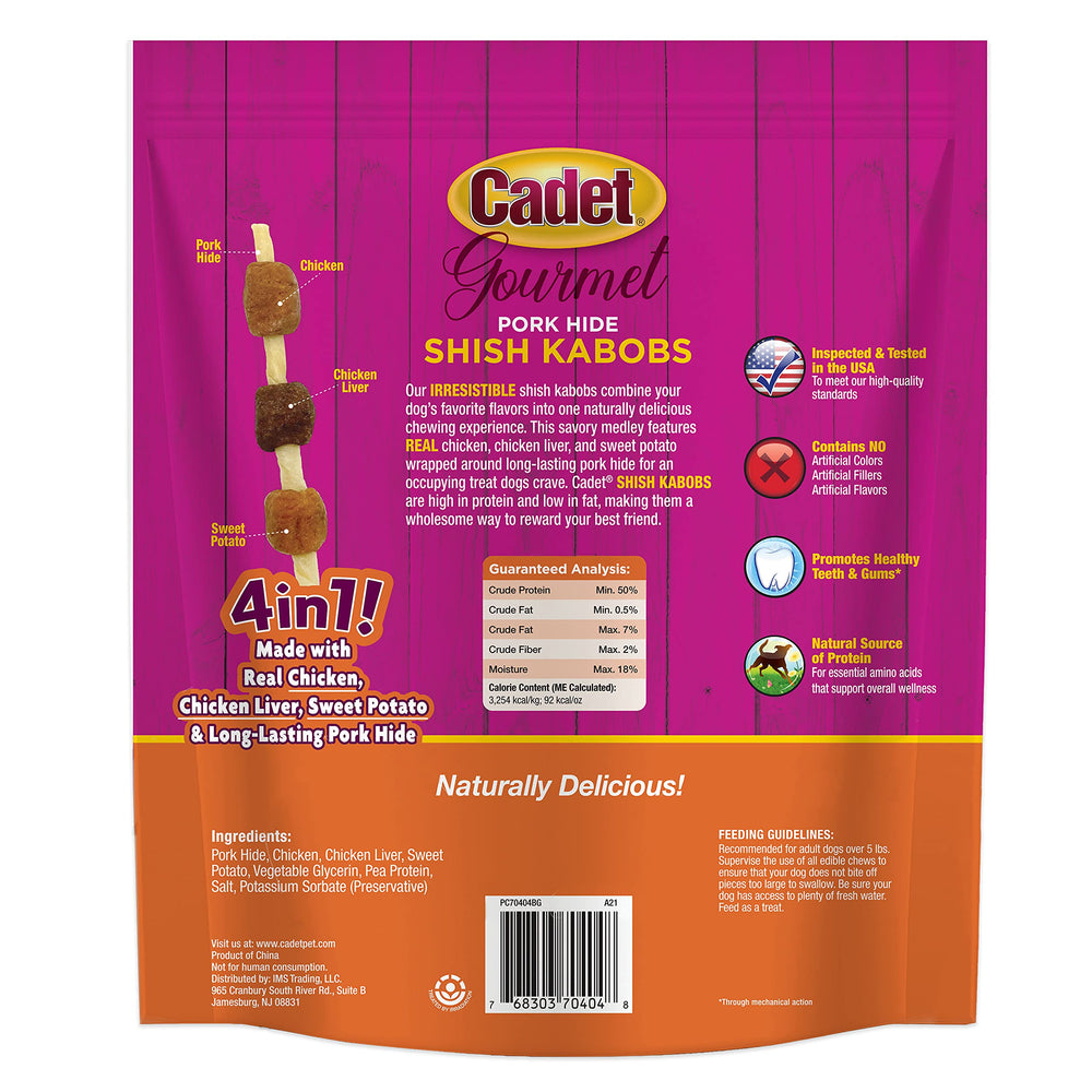 Cadet Gourmet palitos con batata y carne para limpieza bucal.