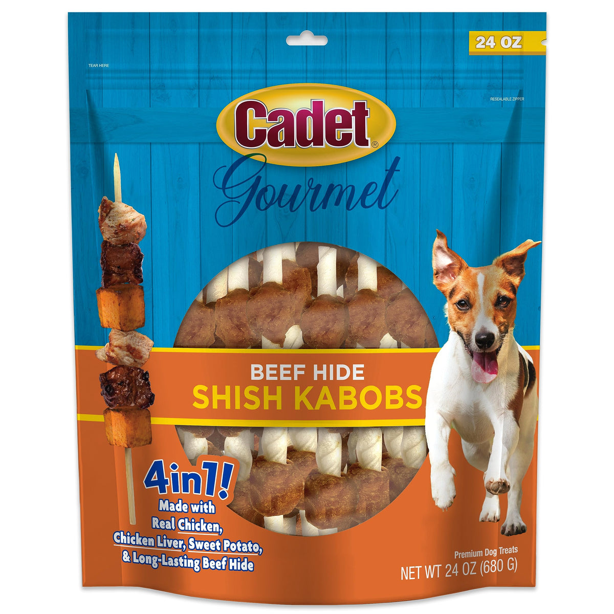 Cadet Gourmet palitos de piel de res, 5 pulgadas, para perros pequeños y masticación duradera.