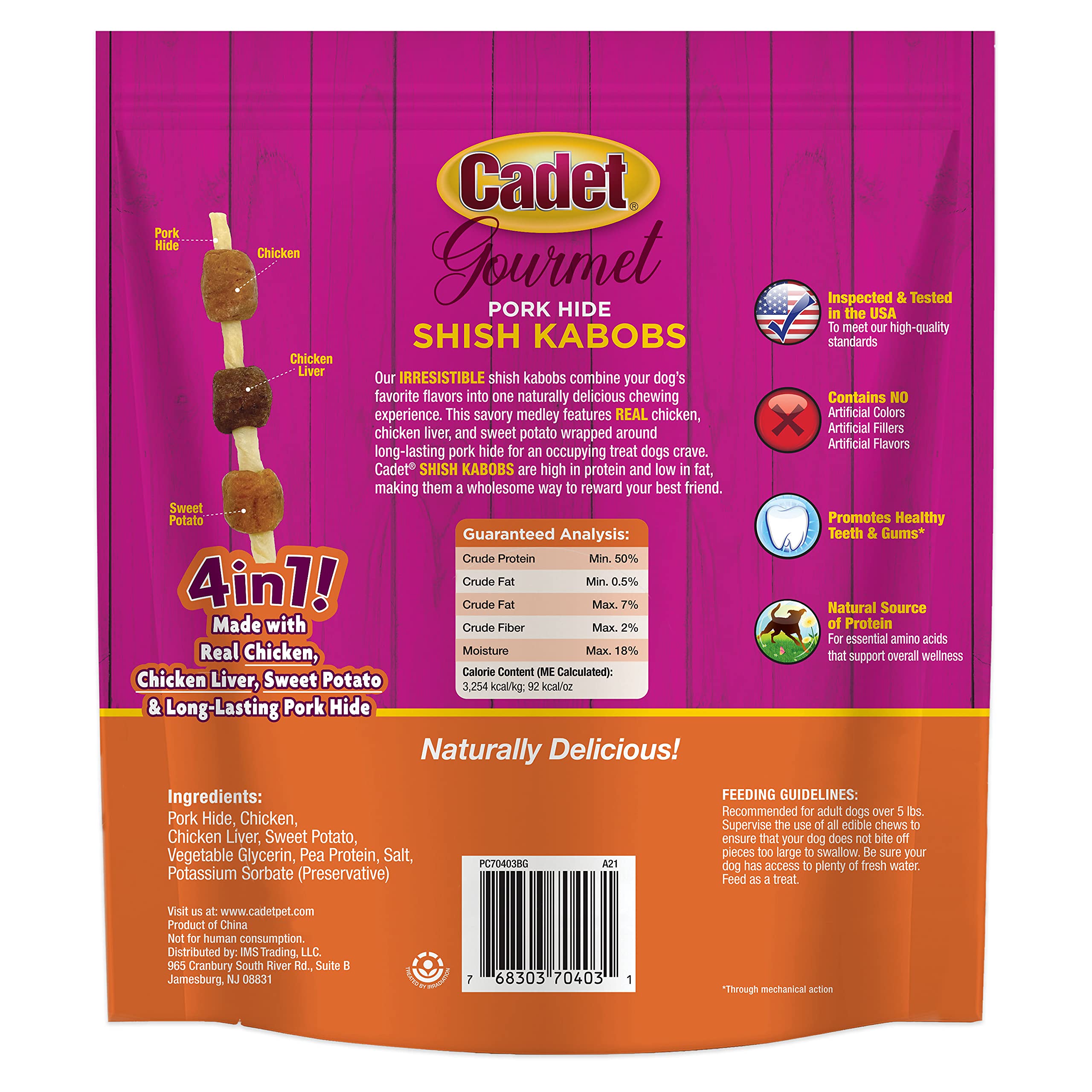 Cadet Gourmet Shish Kabob: formato práctico para ocupar a tu perro durante entrenamientos.