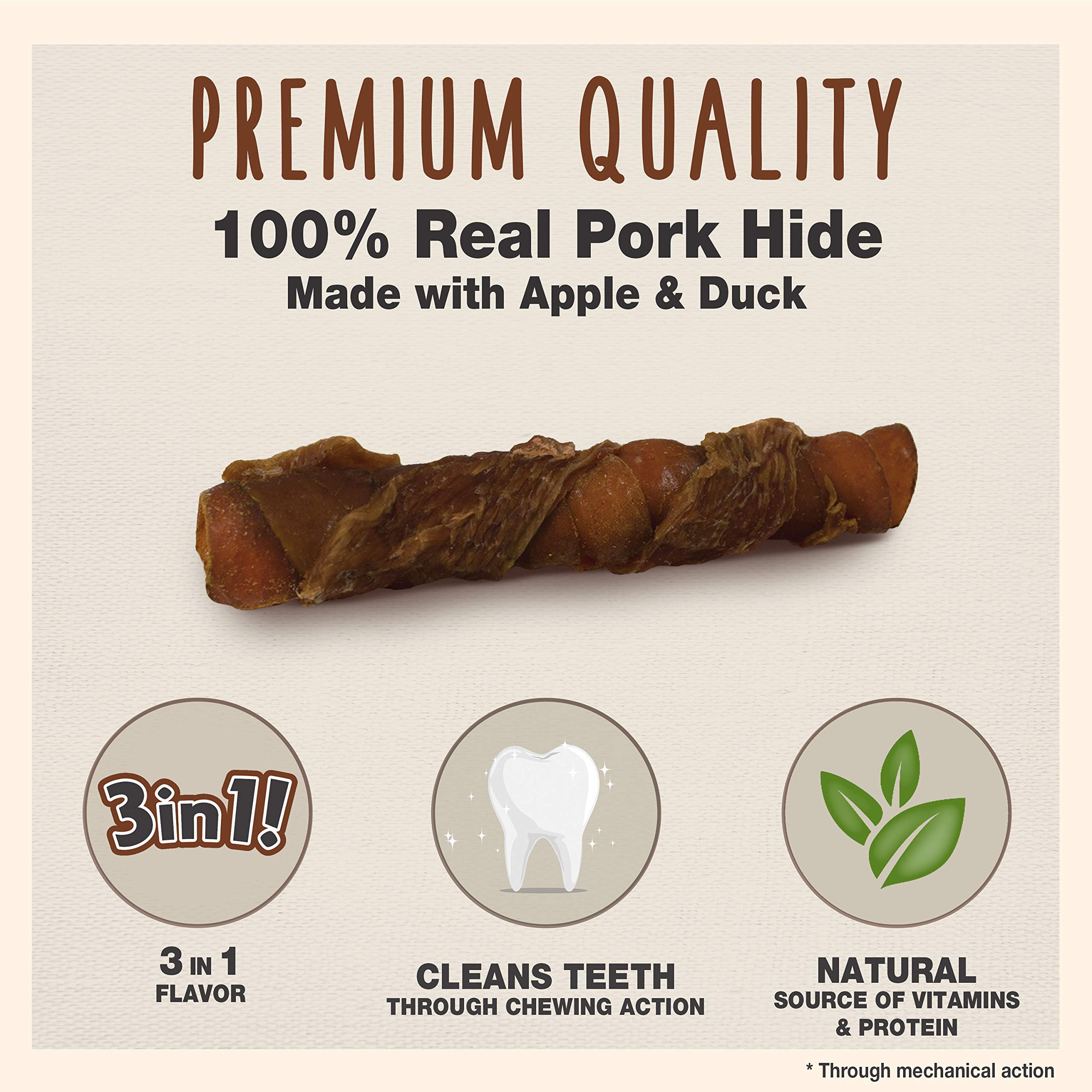 Cadet Gourmet Triple Chews con piel de cerdo como base para morder.