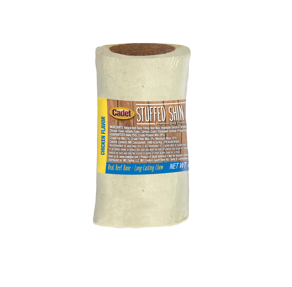 Cadet hueso relleno de pollo, rellenable para extender la experiencia.