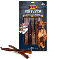 Cadet Palitos de Piel de Res Grandes, empaque frontal, opción natural para perros grandes.