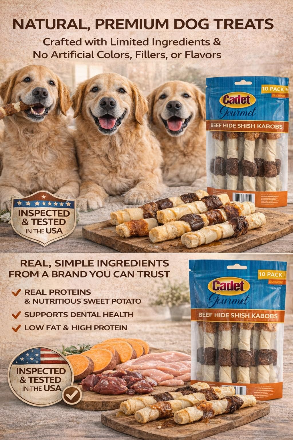 Cadet XL: ingredientes reales como pollo, hígado y patata.