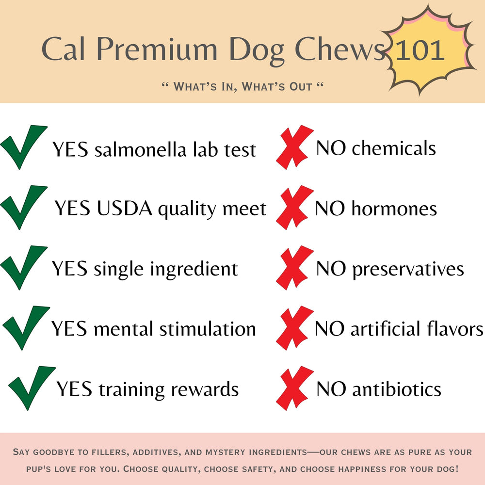Cal Premium patas de pollo para perros, fácil digestión y tamaño adecuado para razas pequeñas.