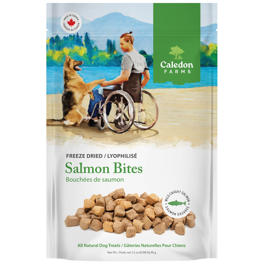Caledon Farms Freeze-Dried Salmon Bites: empaque visible.