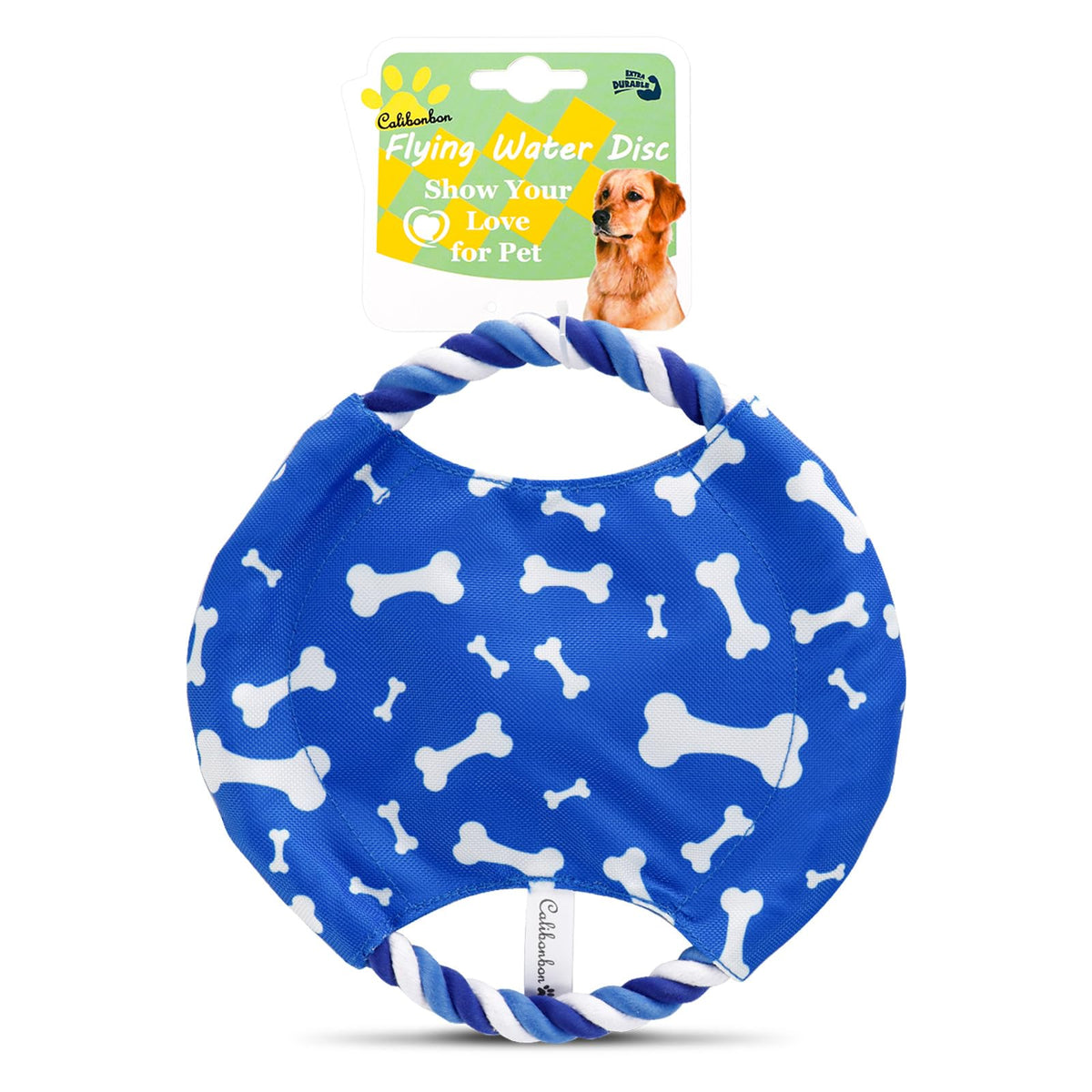 Disco volador de Calibonbon con cuerda, ideal para buscar y traer