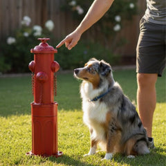 Hidrante para perros CaliDecor con anclas de suelo para mayor estabilidad.