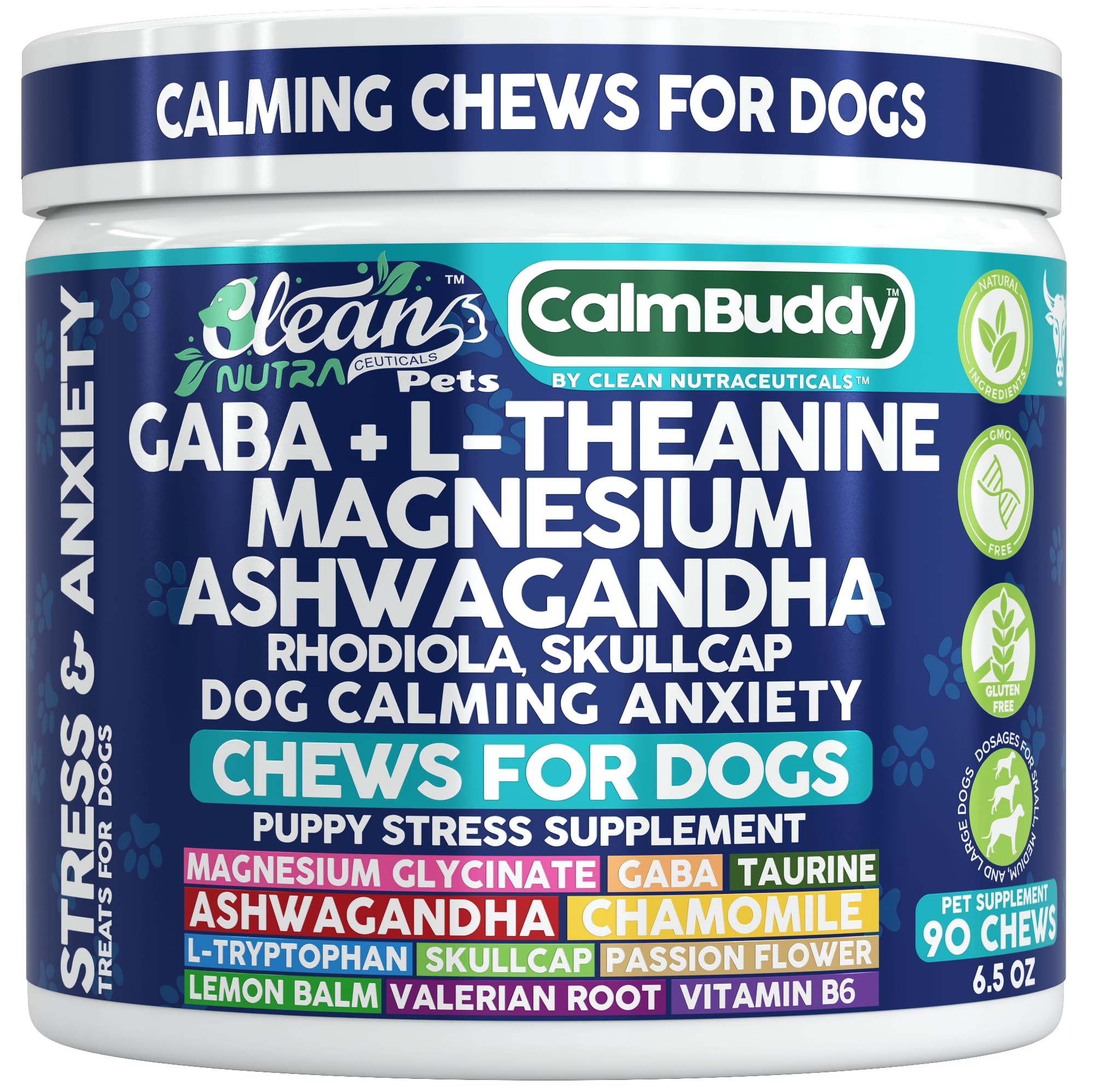 Calmbuddy bocado sabor carne, alivio para la ansiedad de perros activos.