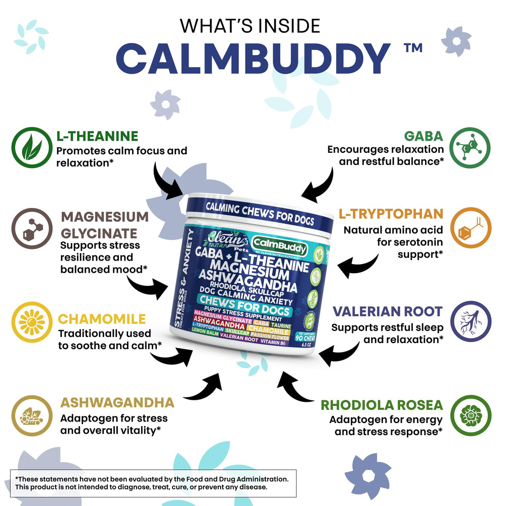 Calmbuddy masticables perro tamaño grande, porciones fáciles para perros grandes.