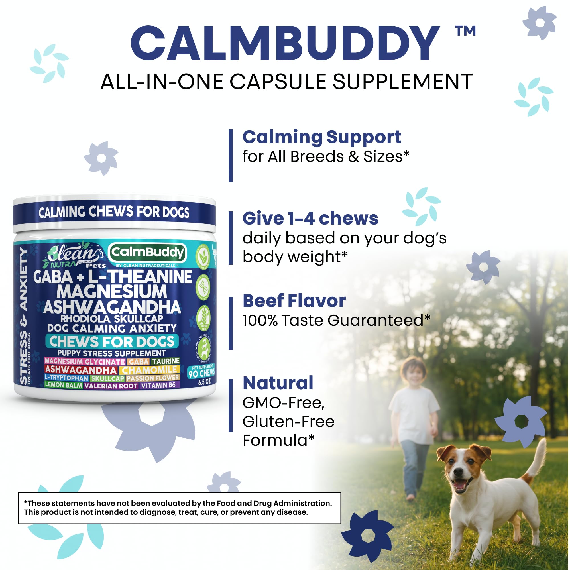Calmbuddy textura suave, bocados sabrosos que ayudan a calmar la ansiedad.