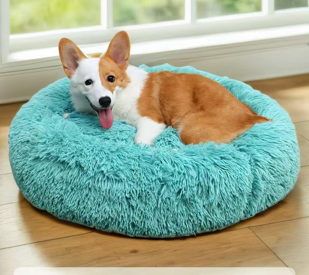 Fondo-antideslizante de la cama-donut-peluche evita deslizamientos en suelos lisos.