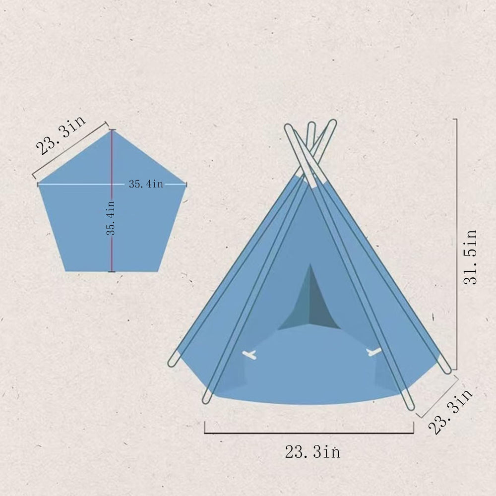 Cama-tepee portátil apta para interior y exterior