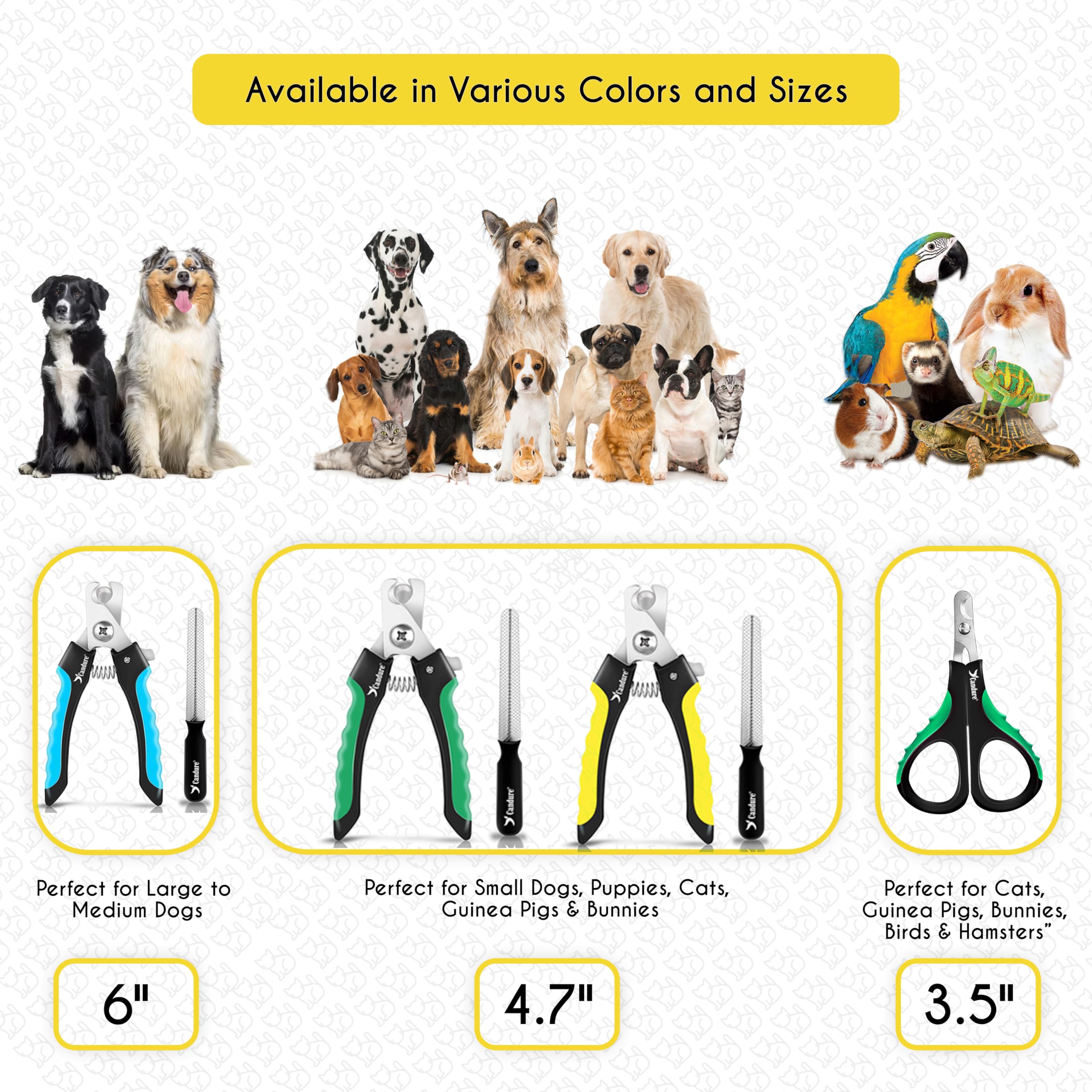 Candure cortauñas profesional y doméstico para mascotas pequeñas.