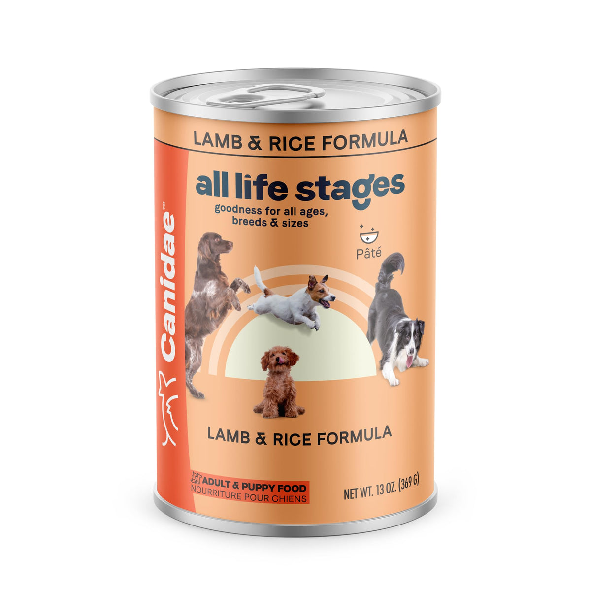 CANIDAE All Life Stages: lata abierta de cordero y arroz, nutrición premium para perros de todas las edades.