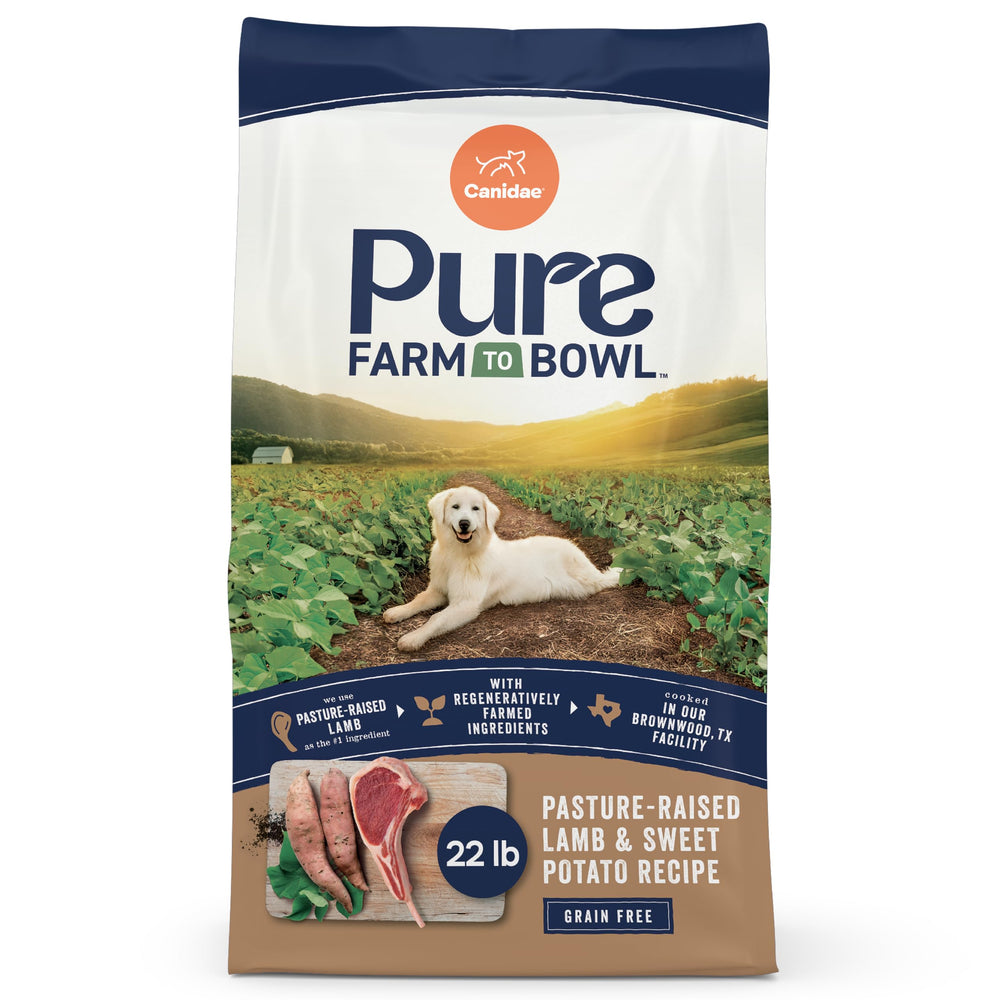 CANIDAE Pure cordero y patata dulce en bolsa de 22lb para perros adultos