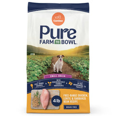 CANIDAE Pure, frente de la bolsa, pollo de granja que apoya desarrollo muscular.