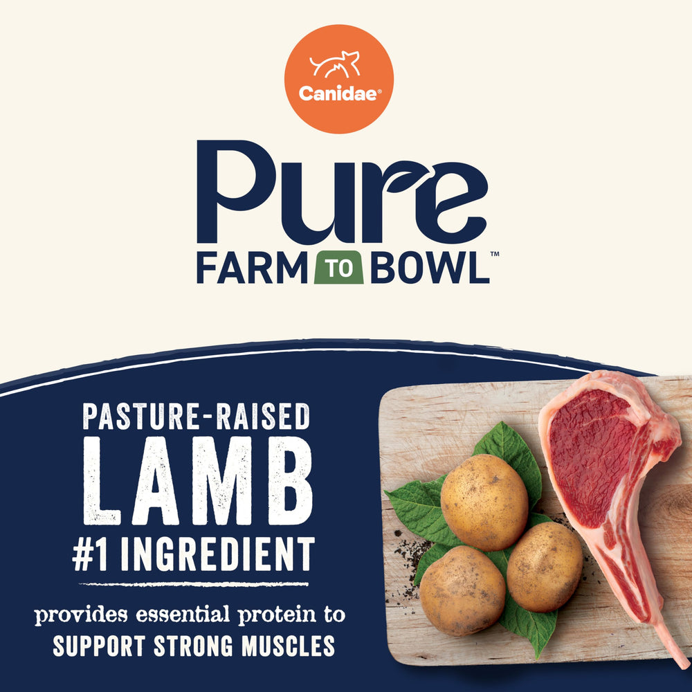 CANIDAE Pure mezcla de ingredientes nutritivos para energía diaria.