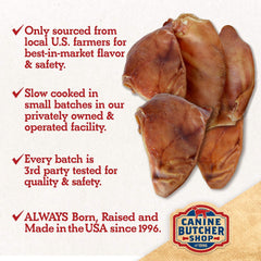 Canine Butcher Shop: orejas de cerdo sin sal para snack natural y seguro.