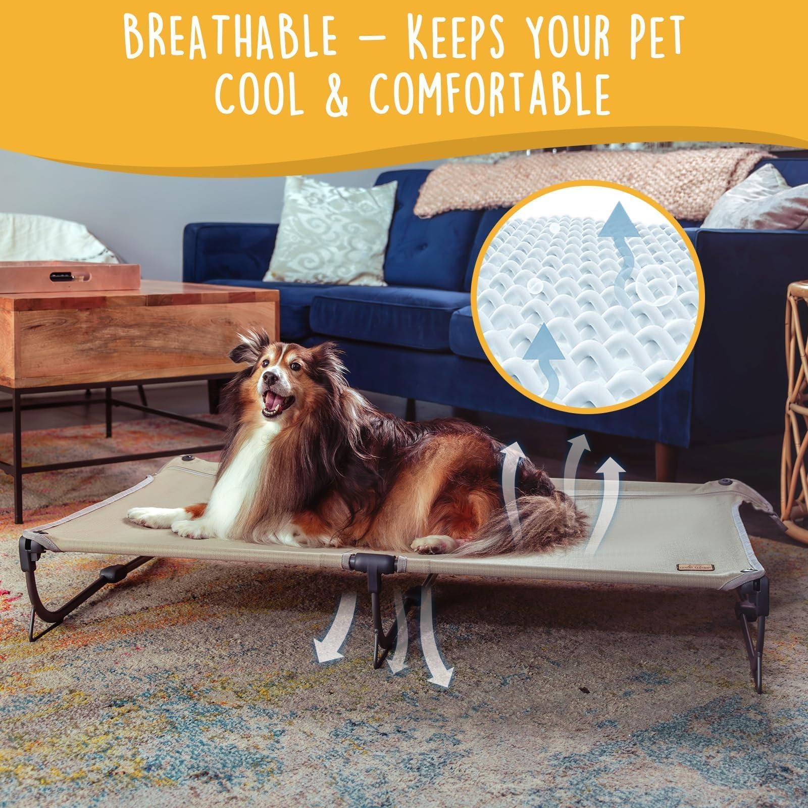 CANINE CANYON Daisy Cot con capacidad de 160 libras.