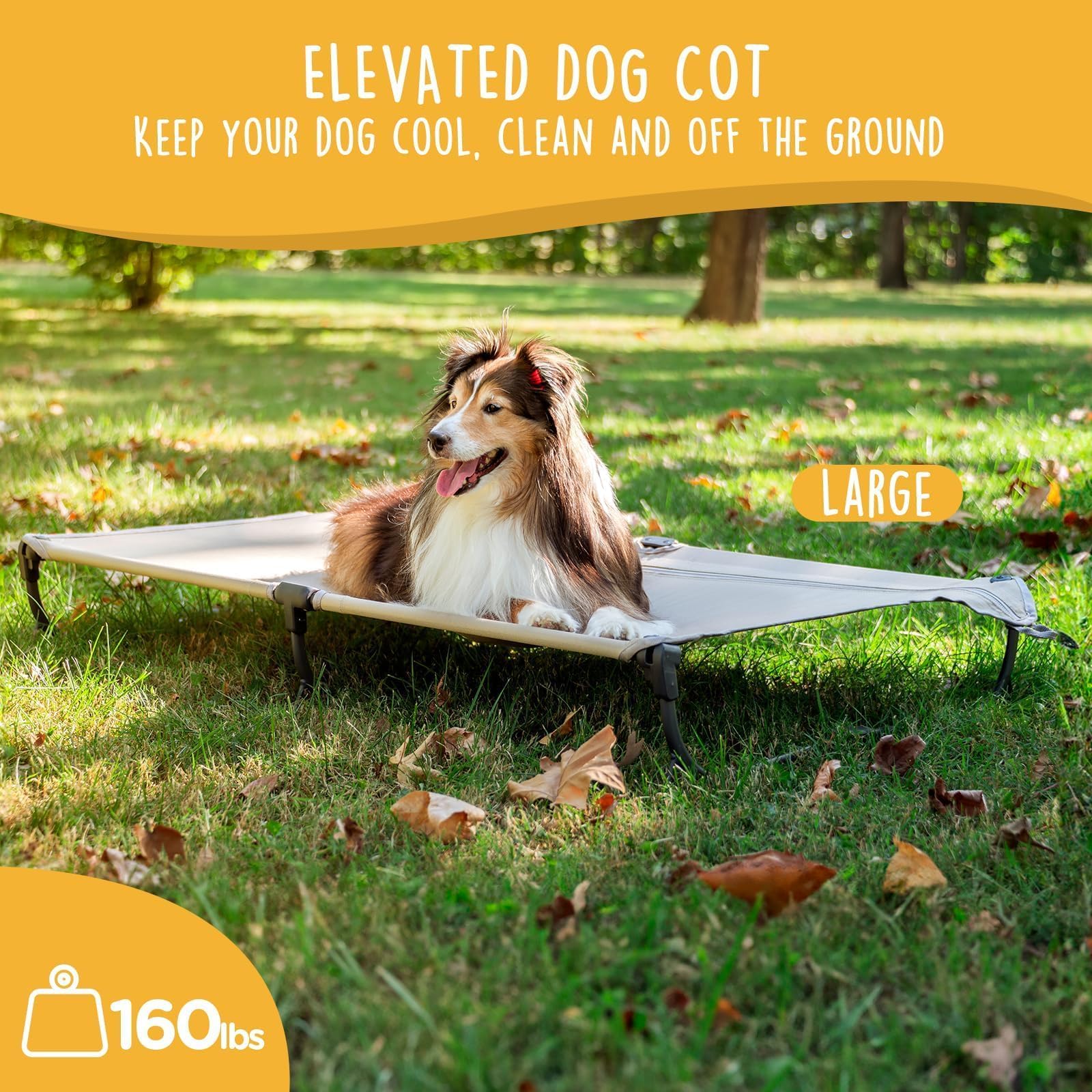 CANINE CANYON Daisy Cot para exterior, ideal en camping.