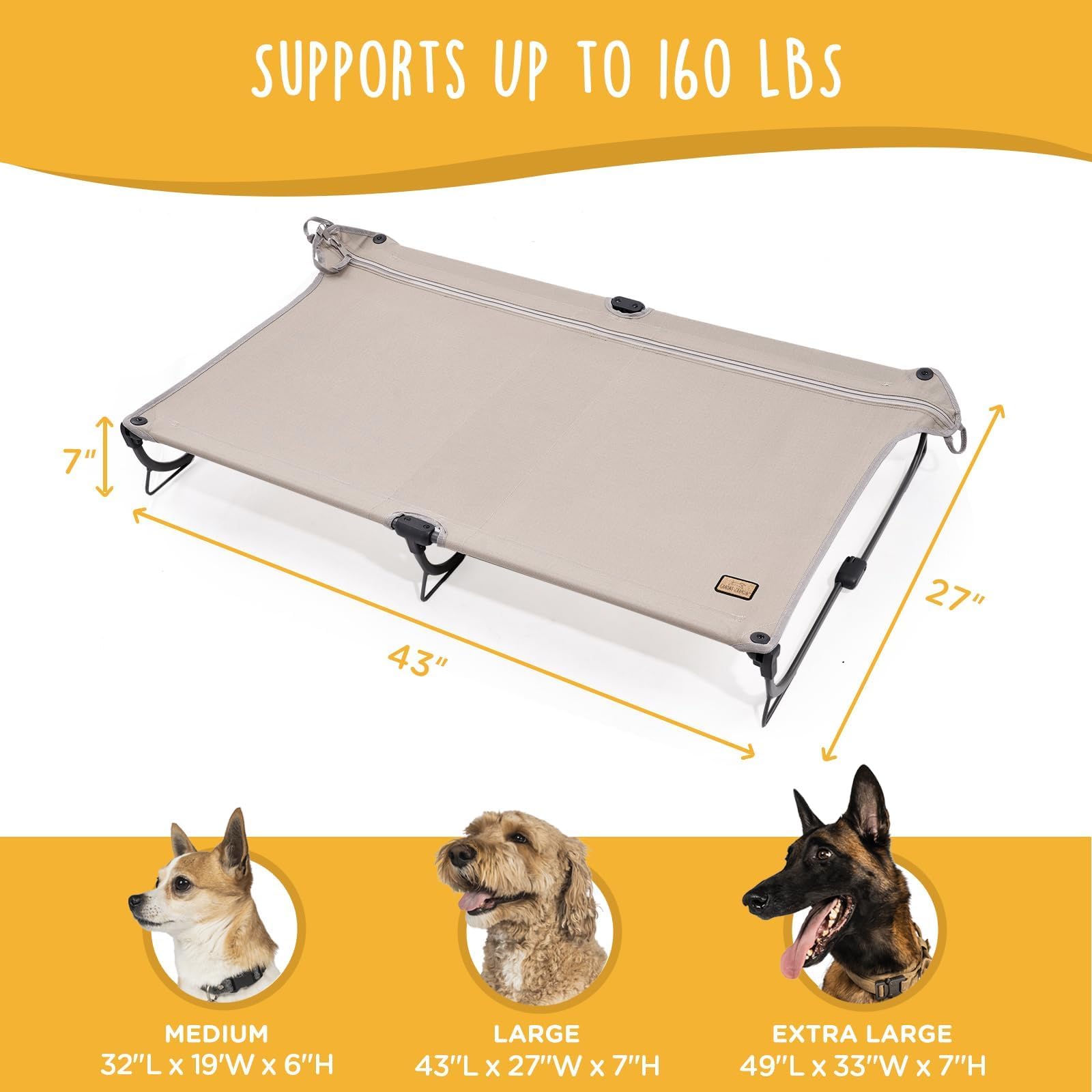 CANINE CANYON Daisy Cot a prueba de mordidas y lavable.