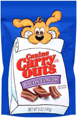 Canine Carry Outs Bacon sabor en bolsa resellable, snack delicioso para entrenamiento y paseo.