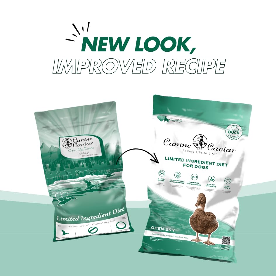 Canine Caviar Open Sky con pato-teff: porciones diarias simples para todas las edades